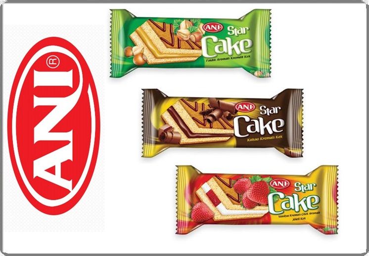 ANI STAR CAKE Kakaolu & Fındıklı & Vanilya Kremalı Çilek Aromalı Jöleli Kek